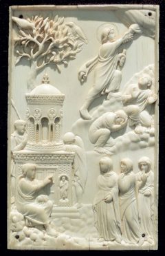 Fra Bayerisches Nationalmuseum - Reidersche Tafel fra cirka år 400 e Kr. Foto Andreas Präfcke/Wikipedia Bayerisches Nationalmuseum - Reidersche Tafel, München, Bayern, Sør-Tyskland, Tyskland