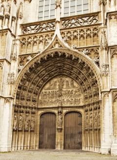 portal, katedral, Grote Markt, Antwerpen, Flandern, Belgia