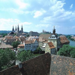 Bamberg - utsikten fra tårnet til Schloss Geyerswörth er verd å få med seg. Foto: © Bamberg Tourismus Altstadt, Bamberg, Sør-Tyskland, Tyskland