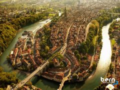 Berns historiske senter har en fantastisk beliggenhet, på en odde omslynget av elven Aare. Foto: © Bern Tourism Altstadt, Bern, Nord-Sveits, Sveits