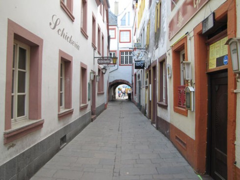 Judengasse er et smug ved Hauptmarkt, hvor byens jødiske befolkning holdt til i middelalderen. Foto: © Tourist-Office Trier Judengasse, Trier, Vest-Tyskland, Tyskland