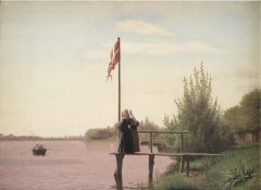 Statens museum for Kunst i København - fra Gullalderen: Udsigt fra Dosseringen ved Sortedamssøen mod Nørrebro fra 1838 av Christen Købke (1810 - 1848). Foto: © SMK Foto Statens museum for Kunst, København, Sjælland, Danmark