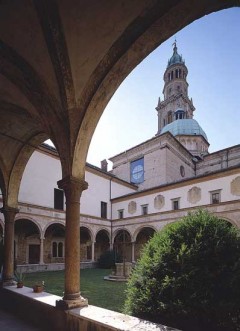 San Giovannis Evangelistas vakre klosterhage, Parma, Emilia Romagna, Nord-Italia, Italia 