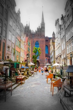 I gatestumpen Mariacka – eller St Maries gate – finner du rariteter, brukskunst, antikvariater og antikvitetsbutikker Mariacka, Gdansk, gamlebyen Stare Miasto, nybyen Glowne Miasto, markedsplass en Dlugi Targ, Ulica Dluga, historisk bydel, middelalder, Nord-Polen, Polen