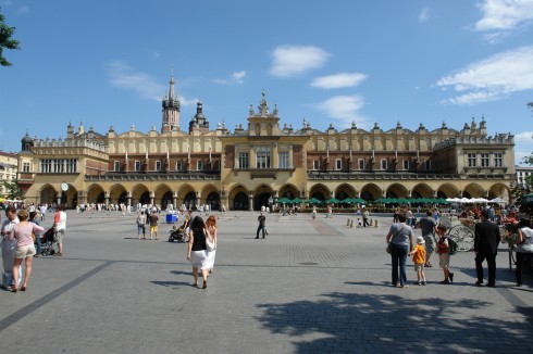 Sukiennice, Krakow, Unesco Verdensarv, gamlebyen Stare Miasto, historisk bydel, middelalder, markedsplass Rynek Glowny, Sør-Polen, Polen