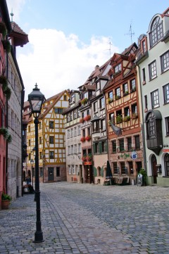 Wiessgerberstrasse, Nürnberg, Bayern, Unesco Verdensarv, Altstadt, Historisk, Middelalder, Hauptmarkt, Sør-Tyskland, Tyskland