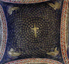 Fra himlingen i Mausoleo di Galla Placida fra 400-tallet. Foto: Opera di Religione della Diocese di Ravenna Fra himlingen i Mausoleo di Galla Placida fra 400-tallet, Unesco, Ravenna, Emilia-Romagna, Nord-Italia, Italia