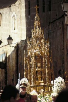 Fra Toledo-katedralens skattkammer - prosesjons-monstransen fra år 1520. Foto: © Patronato Municipal de Turismo Toledo-katedralens skattkammer, Toledo, Unescos liste over Verdensarven, Castilla-La Mancha, Midt-Spania, Madrid og innlandet,Spania