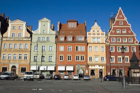 Wroclaw, Unesco Verdensarv, middelalder, markedsplass Rynek, Odra, Sør-Polen, Polen