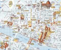 På dette kartet finner du de fleste kultur-severdighetene. På kartet under finner du et større utsnitt. Firenze, renessanse, middelalder, Unescos liste over Verdensarven, historisk bydel, gamleby, Toscana, Midt-Italia, Italia