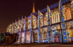 Også Église St Père er med i lysprogrammet Chartres en Lumieres. Photo: © Patrimoine - Office de Tourisme de Chartres Chartres, St Pierre, Vielle Ville, Cathedrale Notre Dame de Chartres, Eure, Eure et Loire, Unescos liste over Verdensarven, Vest-Frankrike, Frankrike