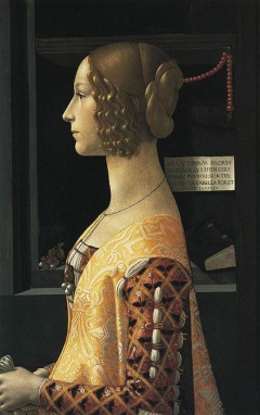 Domenico Ghiraldaio malte en rekke fresker i Santa Maria Novella i 1480-årene. Portrett av Giovanna degli Albizzi. Foto: © www.hiddenitaly.com Firenze, renessanse, middelalder, Unescos liste over Verdensarven, historisk bydel, gamleby, Toscana, Midt-Italia, Italia