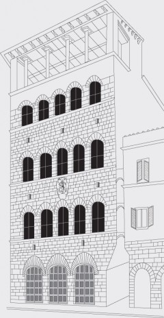 De tre butikklokalene på gateplan var uten forbindelse til resten av bygningen. Foto: © www.hiddenitaly.com Firenze, renessanse, middelalder, Unescos liste over Verdensarven, historisk bydel, gamleby, Toscana, Midt-Italia, Italia