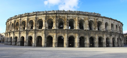 Nimes, romertid, akvedukt, amfiteater, Provence, Cote d'Azur, Sør-Frankrike, Frankrike
