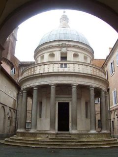 I bydelen Janiculum finner du Bramantes mesterverk i renessansestil - Tempietto fra år 1502. Foto: MarkusMark / Wikipedia Bramantes Tempietto, Roma, Unescos liste over Verdensarven, romerriket, Forum, antikken, historiske bydeler, gamlebyen, Trastevere, den evige stad, Tiber, Vatikanet, Panthon, Roma, Midt-Italia, Italia