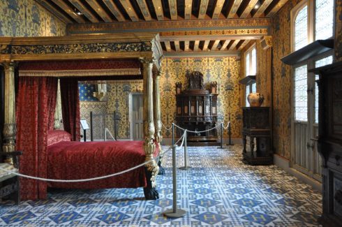 Catharina de Medici fra Firenzes berømte fystefamilie ble dronning av Frankrike og innredet sitt soverom slik Catharina de Medici, Blois, bindingsverk, Chateau de Blois, Vieux Ville, Loire, Loiredalen, Vest-Frankrike, Frankrike,