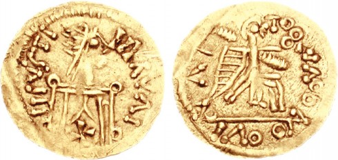 Visigoterne kom nordfra og det spekuleres om tilknytning til Skandinavia - de slo egne mynter - både under kong Liuvigild, som regjerte fra 569 til 586, og senere. Kilde: Wikipedia Cordoba, katedral-moskéen La Mezquita, Alcazae Reyes Cristianos, Guadalquivir, Al-Zahra, Unescos liste over Verdensarven, historisk bydel, gamleby, Andalucia, Spania