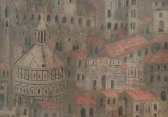 Detalj fra maleriet Firenze, renessanse, middelalder, Unescos liste over Verdensarven, historisk bydel, gamleby, Toscana, Midt-Italia, Italia