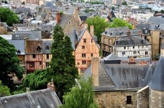 Litt av Le Mans gamleby, som kalles Vieux Mans eller Cité Plantagenêt. Foto: © Ville du Mans / Gilles Moussé Le Mans, Maine, Vieux Mans, Sarthe, La Cité Plantagenét, romertid, middelalder, Henry den II. La Reine Berenger, Cathédrale Saint-Julien de Le mans, Unescos liste over Verdensarven, Vest-Frankrike, Frankrike