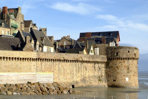 Mont St-Michel, middelalderen, romansk stil, Normandie, Vest-Frankrike, Frankrike