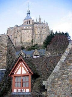 Mont St-Michel, middelalderen, romansk stil, Normandie, Vest-Frankrike, Frankrike