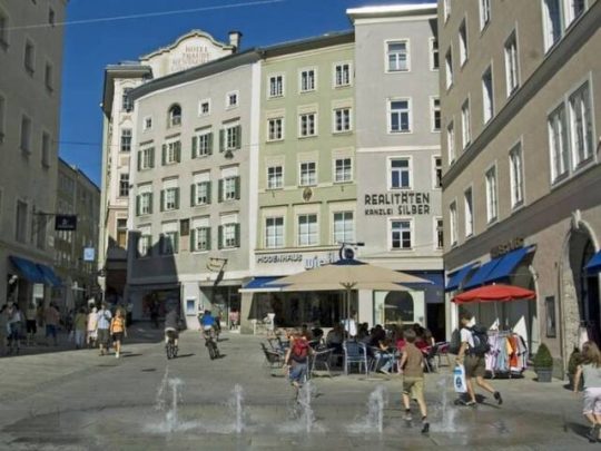 Platzl Linzer Gasse, Salzburg, Altstadt, Mozart, Unescos liste over Verdensarven, Tyrol og Salzburg, Østerrike