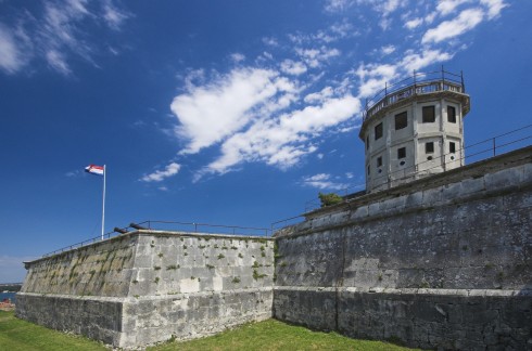 Venetianerne var eksperter på å bygge festningsverk - du finner dem rundt hele det østlige Middelhavet Pula, gamlebyen, venetiansk festning, historisk bysenter, romertid, amfiteater, Istria, Kroatia