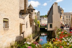 Quimper, Bretagne, Vieux Quimper, gamlebyen, historisk bysenter, bindingsverk, Vest-Frankrike, Frankrike