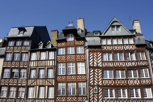 Rennes, historisk, bindingsverkshus, gamleby, middelalder, Bretagne, Vest-Frankrike, Frankrike