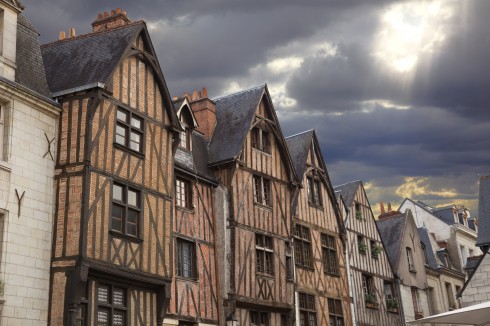  Place Plumerau, Tours, middelalder, bindingsverk, historisk bysenter, Indre-et-Loire, Loiredalen, Vest-Frankrike, Frankrike