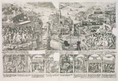 Blodbadsplanschen fra 1524 var et stykke propaganda bestilt av Gustav Vasa for å skildre danskenes forbrytelser mot adelen og Stockholms befolkning. Kilde: Wikipedia Blodbadsplanschen-anno 1524, Stockholm, Gamla Stan, gamlebyen, Unesco Verdensarv, Sverige