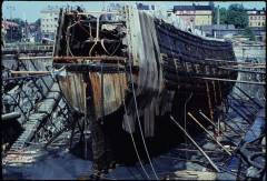 Slik så Vasaskeppet ut da det ble hevet etter nesten 350 år i sjøen. Foto: Arkiv, Statens Maritima Museer Vasaskeppet, Vasamuseet, Djurgården, Stockholm, Sverige