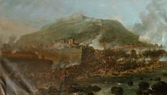 Denis Dighton skildrer stormingen av San Sebastian den 31. august 1813. Illustrasjon: © The National Trust for Scotland San Sebastián, ferieby, badeby, Playa de la Concha, gourmet, pintxo, Donostia, Baskerland, Guipuzskoa, surfing, Nord-Spania, Spania