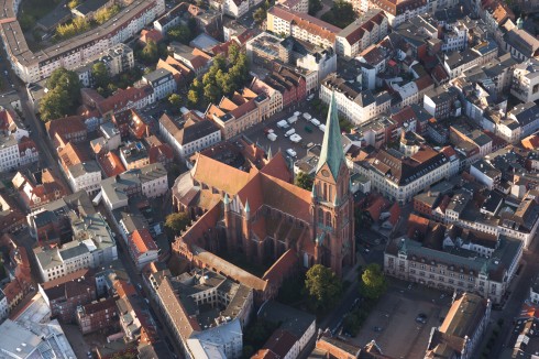 Schwerin, dom, katedral, markt, Nord-Tyskland