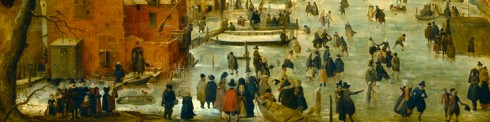 Averkamps Eislandschaft fra år 1610 henger i Staatliches Museum. Foto: © Staatliches Museum Schwerin Schwerin, Staatliches Museum, Averkamp