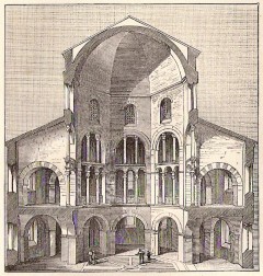 Aachen, Kaiserpfalz, Pfalzkapelle, Karl den Store, pilegrimsmål, karolingisk romansk arkitektur, tidlig middelalder, tidlig kristendom, skattkammeret, klosterhage, Unescos liste over Verdensarven, Vest-Tyskland