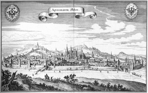 Aachen, Kaiserpfalz, Pfalzkapelle, Karl den Store, pilegrimsmål, karolingisk romansk arkitektur, tidlig middelalder, tidlig kristendom, skattkammeret, klosterhage, Unescos liste over Verdensarven, Vest-Tyskland