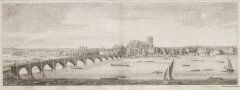 Buck's Panorama over London fra år 1774 - Plate 1 med den nye Westminster Bridge. Foto: © Peter Harrington Rare Books / www.peterberthoud.co.uk London, Westminster Bridge, Museum of London, British Museum, romerne, middelalder, historisk, Unescos liste over Verdensarven, Tower, England Storbritannia