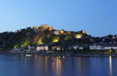 Festung Ehrenbreitstein er et imponerende anlegg, som aldri har vært involvert i stridigheter. Foto: © GDKE Rheinland-Pfalz Pfeuffer Koblenz, Deutsches Eck, Mosel, Rhinen, Rheintal, romertid, middelalder, Unescos liste over Verdensarven, Vest-Tyskland