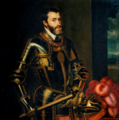 Carlos eller Karl den V., portrettert av ingen ringere enn Tizian. Når du får Tizian til å male portrett av deg i helfigur - da har du sannsynligvis enten penger eller makt. Kilde: Wikipedia Granada, Alhambra, Generalife, Barrio del Albaicín, Bib-Rambla, Plaza Nueva, Capilla Real, Santa Ana, San Nicholas, San Miguel de Bajo, Unescos liste over Verdensarven, Andalucia, Spania