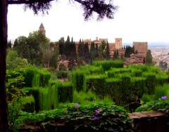 Granada, Alhambra, Generalife, Barrio del Albaicín, Bib-Rambla, Plaza Nueva, Capilla Real, Santa Ana, San Nicholas, San Miguel de Bajo, Unescos liste over Verdensarven, Andalucia, Spania