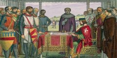 Frihetsbrevet Magna Carta undertegnes av kongen John Lackland ved Runnymeade i år 1215. Foto: © www.countyassemblyrooms.co.uk Lincoln, Cathedral, Minster, Newport Arch, Bailgate, Castle Hill, England, Brayford Pool, romertid, middelalder, Castle Hill, Magna Carta, Steep Hill, early british gothic
