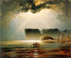 "Nordkapp" av Peder Balke, malt i cirka år 1840 - nasjonalromantikken gjelder og slektskapet til I.C. Dahl kan fornemmes
