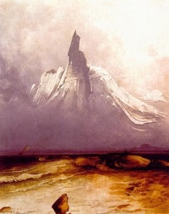 Peder Balke: "Stetind i tåke", 1861. Eksperimentelt og ekspressivt - malt i modne år.