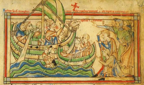 Thomas Becket rømmer til Frankrike på grunn av sin steile holdning overfor kong Henry den II. Fra Canterbury, Cathedral, West gate, Christ Church Gate, Minster, Thomas Beckett, England, River Stour, The Weavers, romertid, middelalder, early british gothic, Storbritannia