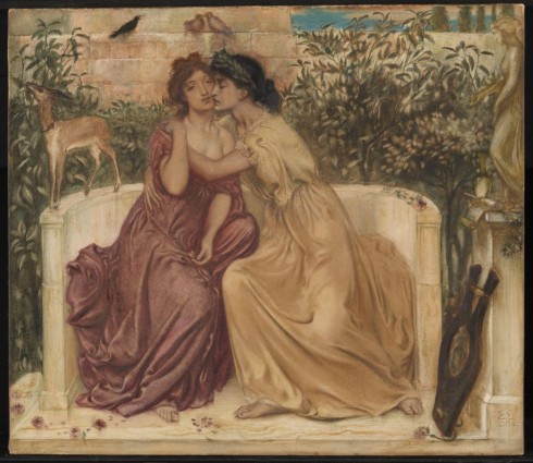 Simeon Solomon: Sappho and Erinna in a Garden at Mytilene 1864. Tate.