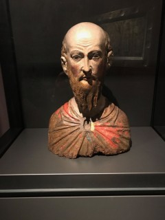 En relikviebyste av Paulus fra 1200-tallet er utstilt på LWL-Museum i Münster. Foto: © ReisDit.no Münster, Tyskland, Vest-Tyskland, Westfalen, Aasee, Prinzipalmarkt, middelalder, Freden i Westfalen, Friedenssal, anabaptistene, LWL Museum Münster, Thürmerin, Dom St. Paul, Lamberti-kirche