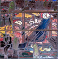 Katedralen har vakre glassmalerier av Edward Burne-Jones. Foto: Pruneau Public Domain / Wikipedia Oxford, Oxford University, Oxfordshire, Britain, England, College, Ashmolean Museum, High Street, Broad Street, Magdalen College, Christ Church, Broad Walk, Merton College, Merton Street, Radcliffe Square, Radcliffe Camera, All Souls College, Bodleian Library, Divinity School, Old School Quadrangle, Oxford Castle, Balliol College, Trinity College, St Edmund Hall, St Mary the Virgin, The Bear, Eagle and Child, Lamb and Flag
