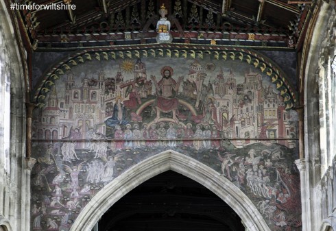 Hvis du ser nøyere på freskene, så oppdager du at synet på døden ikke var særlig optimistisk. Foto: © www.visitwiltshire.co.uk Salisbury, Wiltshire, England, Cathedral, middelalder, english gothic, North Gate, St Anne’s gate, Old Sarum, St Thomas, Salisbury Plain, Stonehenge, Richard Poore, Butcher Row, Poultry Cross