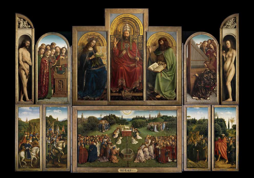 Gent Jan van Eyck lam-gods_gent5 Et av van Eycks mest kjente verk – altertavlen “The Adoration of the Mystic Lamb” (1432) i St. Bavo’s Katedral i Gent